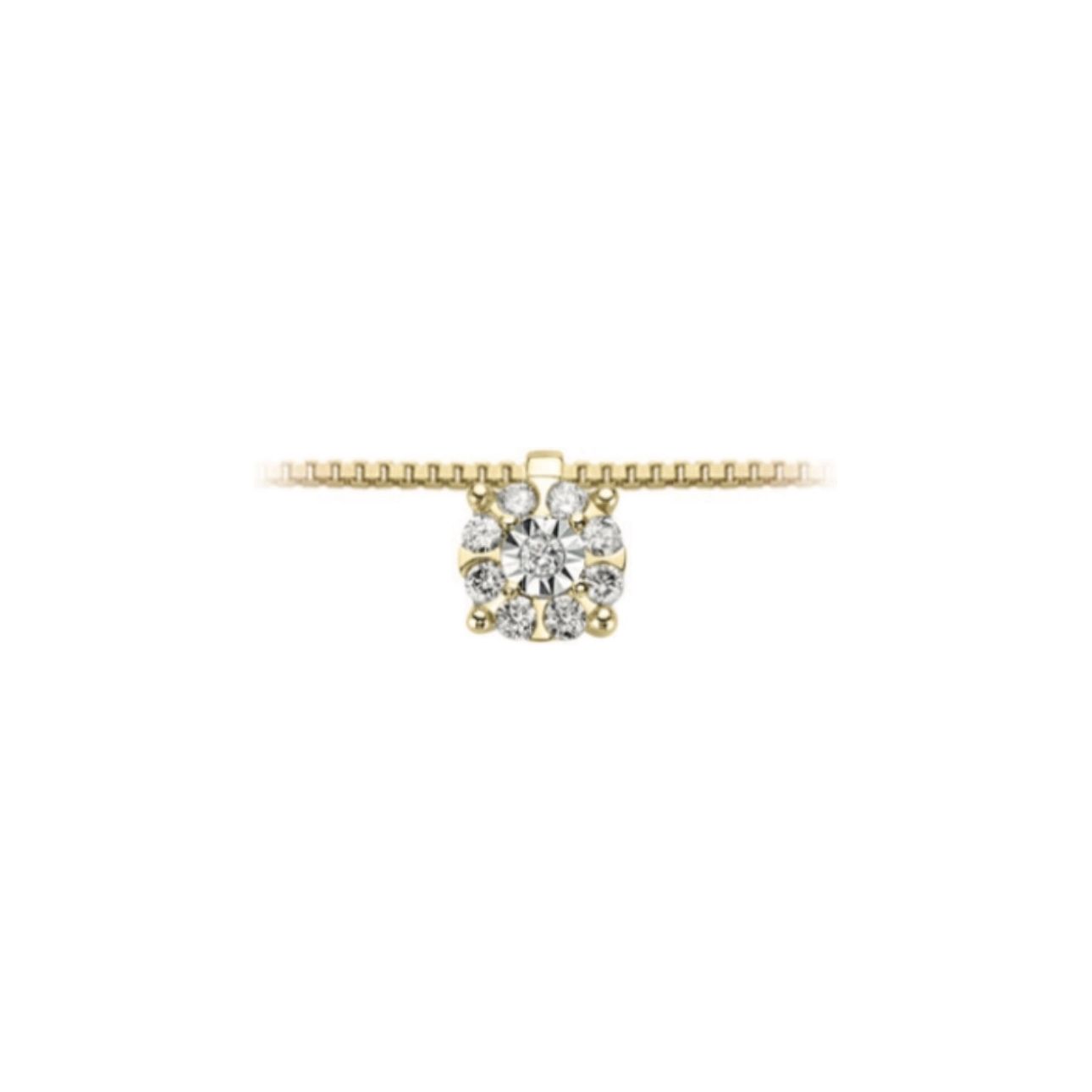 Collana punto luce in Oro Giallo e Diamanti Lpf11837
