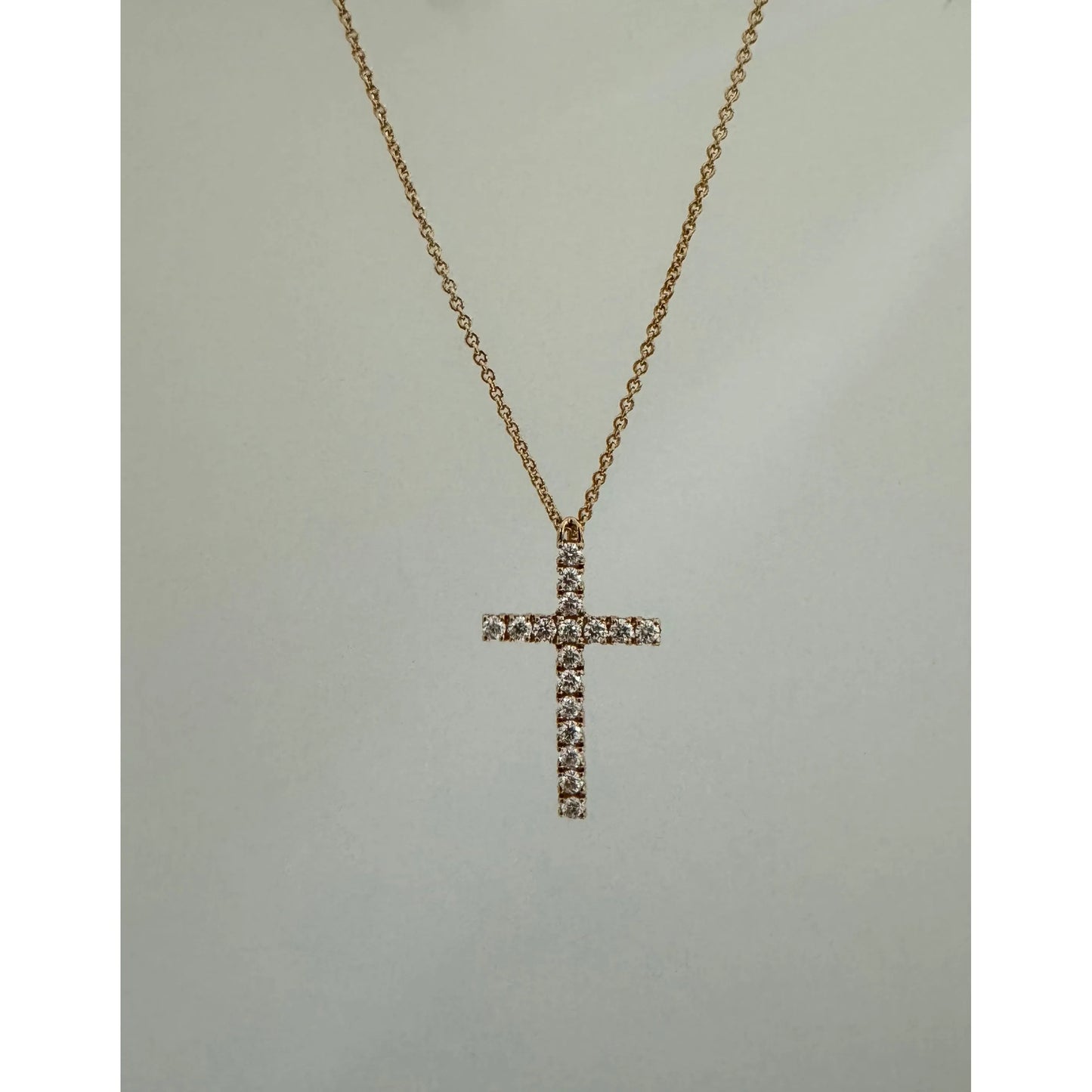 Girocollo con croce in oro rosa con diamanti Crivelli 024-1978-c