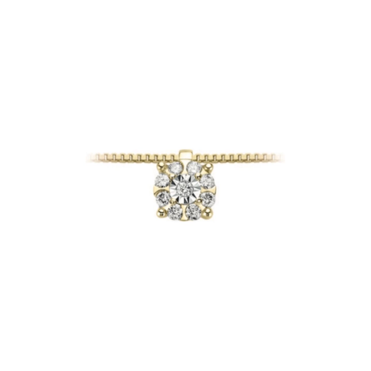 Collana punto luce in Oro Giallo e Diamanti Lpf11837