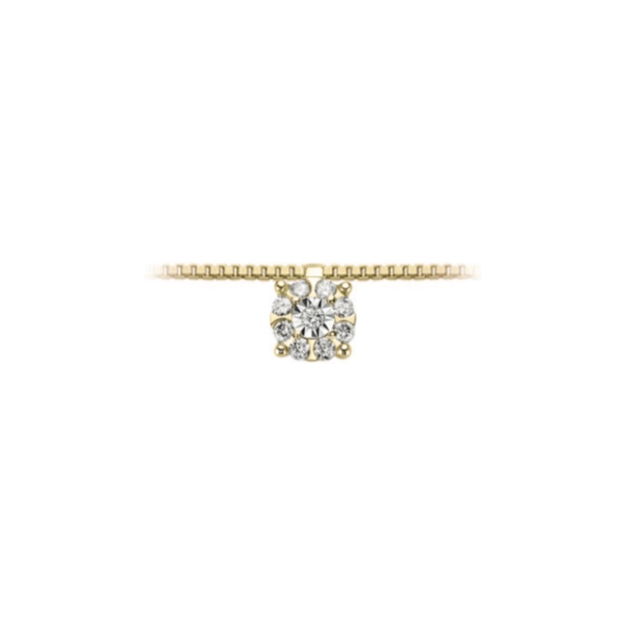 Collana punto luce in Oro Giallo e Diamanti Lpf11837