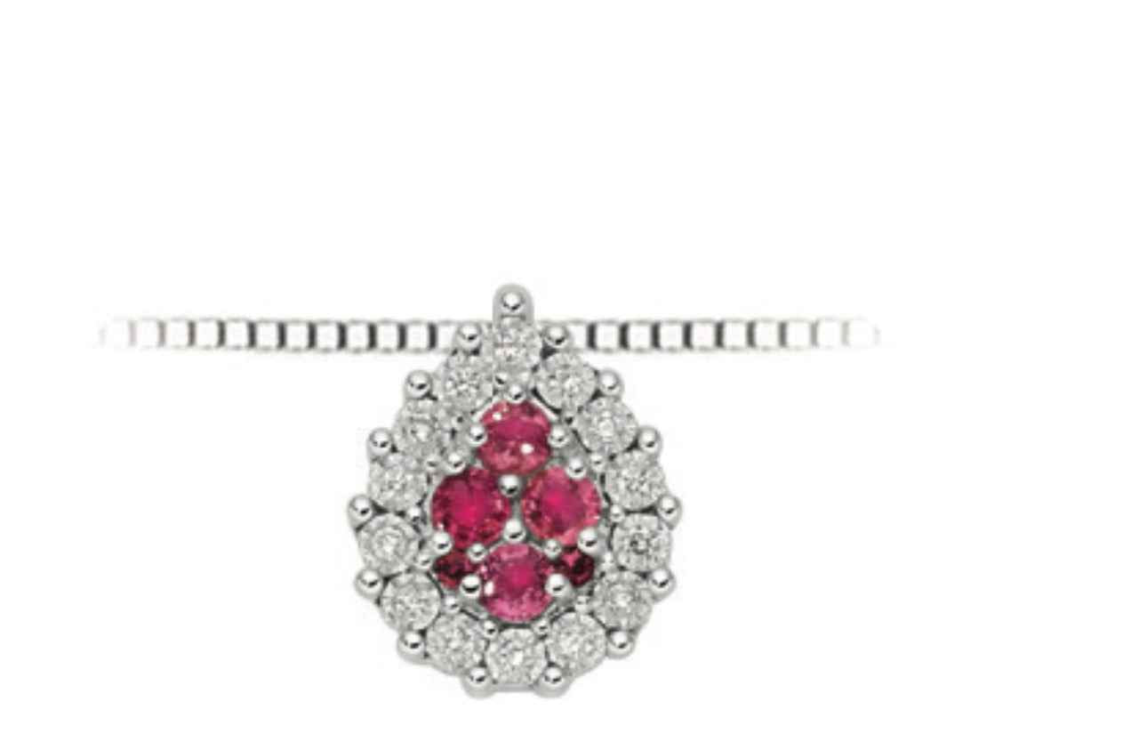 Collana DonnaOro a goccia con Rubini e Brillanti - LPR12907.005
