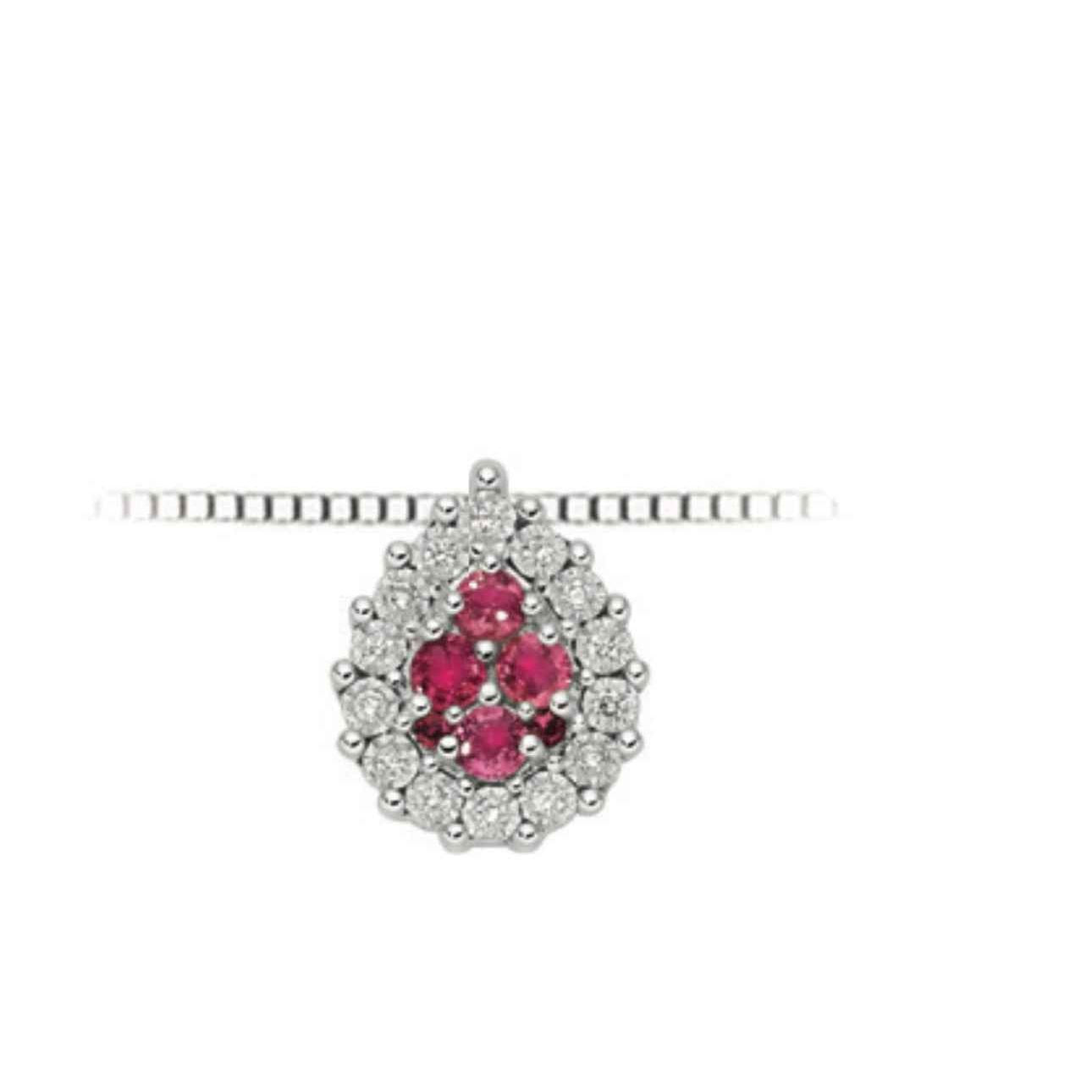 Collana DonnaOro a goccia con Rubini e Brillanti - LPR12907.005