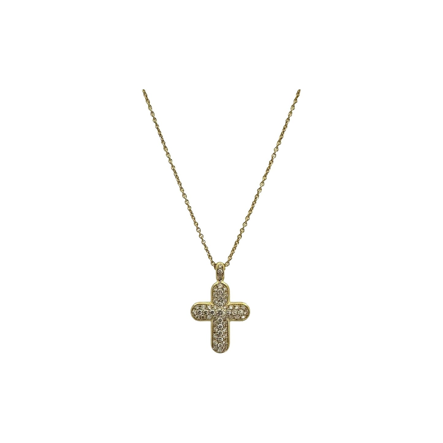 Girocollo con croce in oro giallo con diamanti Crivelli 000-5705NS