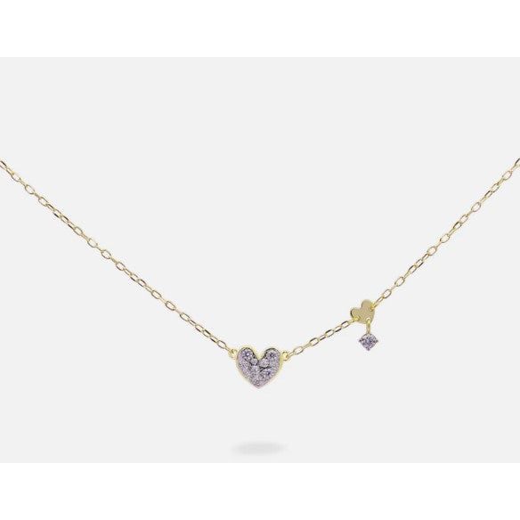 Girocollo cuore pavè e mini castone - STARDUST TEN Rue des Mille GRZ-018 M1 CUO AU