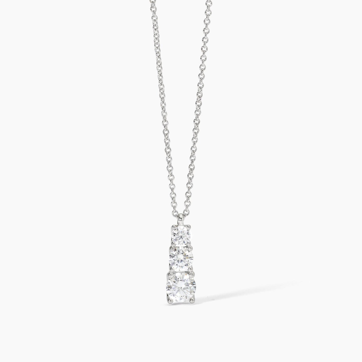 Girocollo in argento con catena forzatina e zirconi bianchi TRILOGY 553642