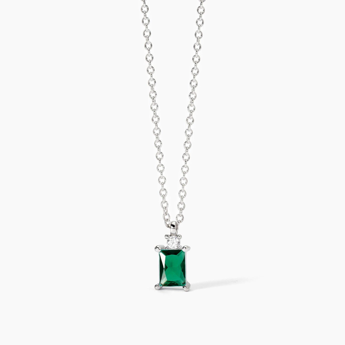Girocollo in argento con smeraldo sintetico Battito Mabina 553734