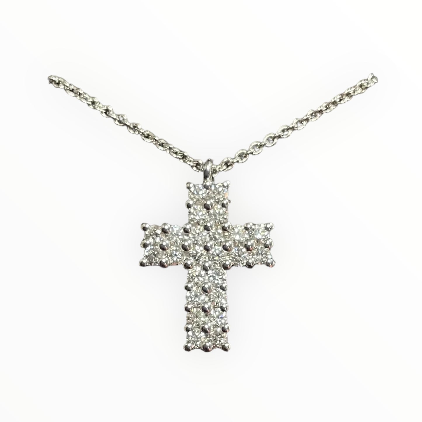Girocollo con croce in oro bianco e diamanti Crivelli 026-0612-7