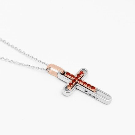 Collana Zancan con croce in oro da uomo EC820BR-RU