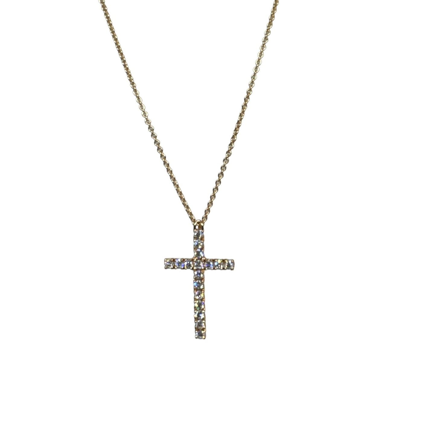 Girocollo con croce in oro rosa con diamanti Crivelli 024-1978-c