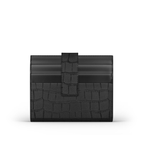 Portafoglio portacarte pelle croco nera Giovanni Raspini L0025