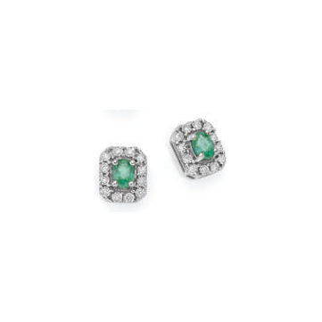 Orecchini DonnaOro in oro con diamanti e Smeraldi LOE11358.012