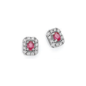 Orecchini DonnaOro in oro con diamanti e Rubini LOR11358.012