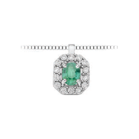 Collana DonnaOro con Smeraldo e brillanti - LPE11357.007