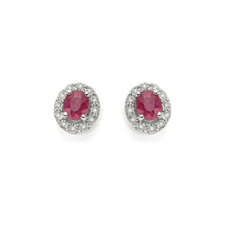 Orecchini DonnaOro in oro con diamanti e Rubini LOR12082.008