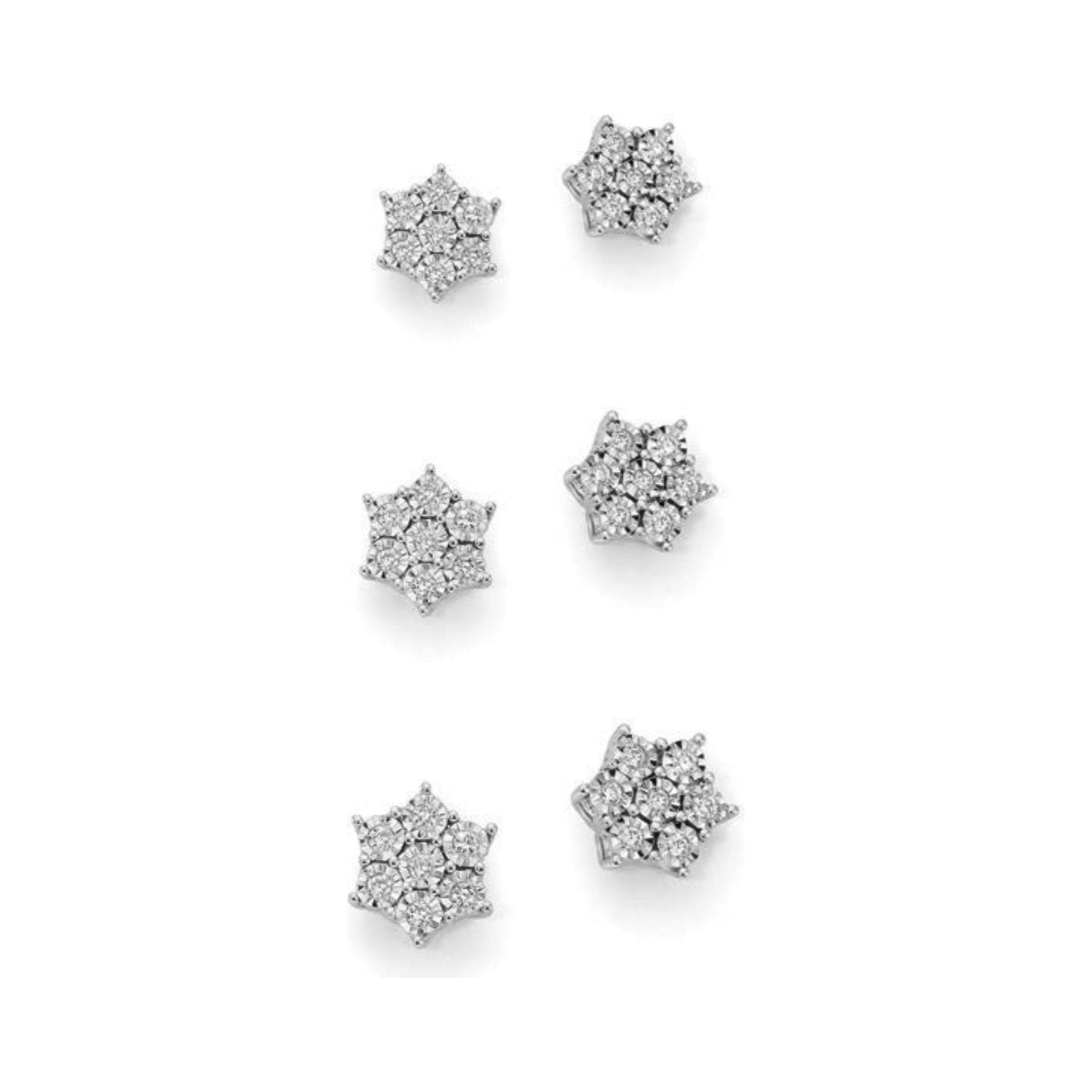 Orecchini fiore Oro bianco e Diamanti Lof10519
