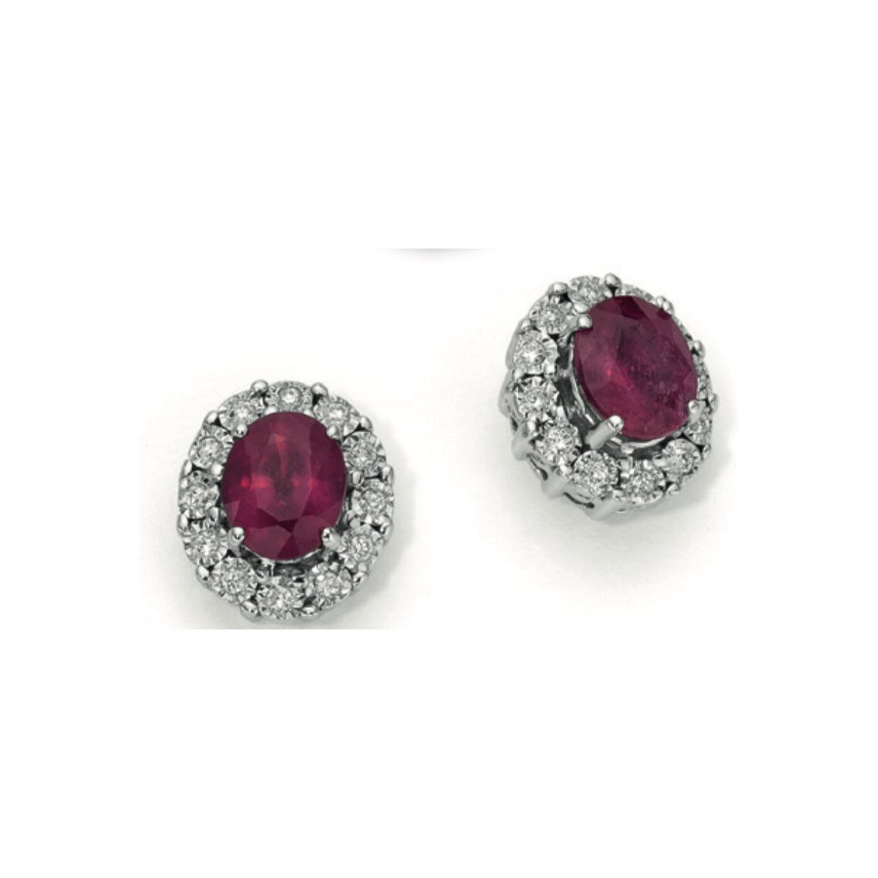 Orecchini in oro bianco 9kt con brillanti e rubini OOR12417.008 OroGioia