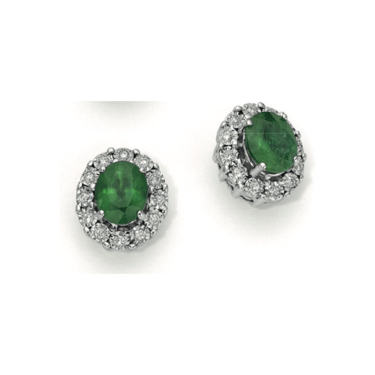 Orecchini in oro bianco 9kt con brillanti e smeraldi OOE12417.008 OroGioia