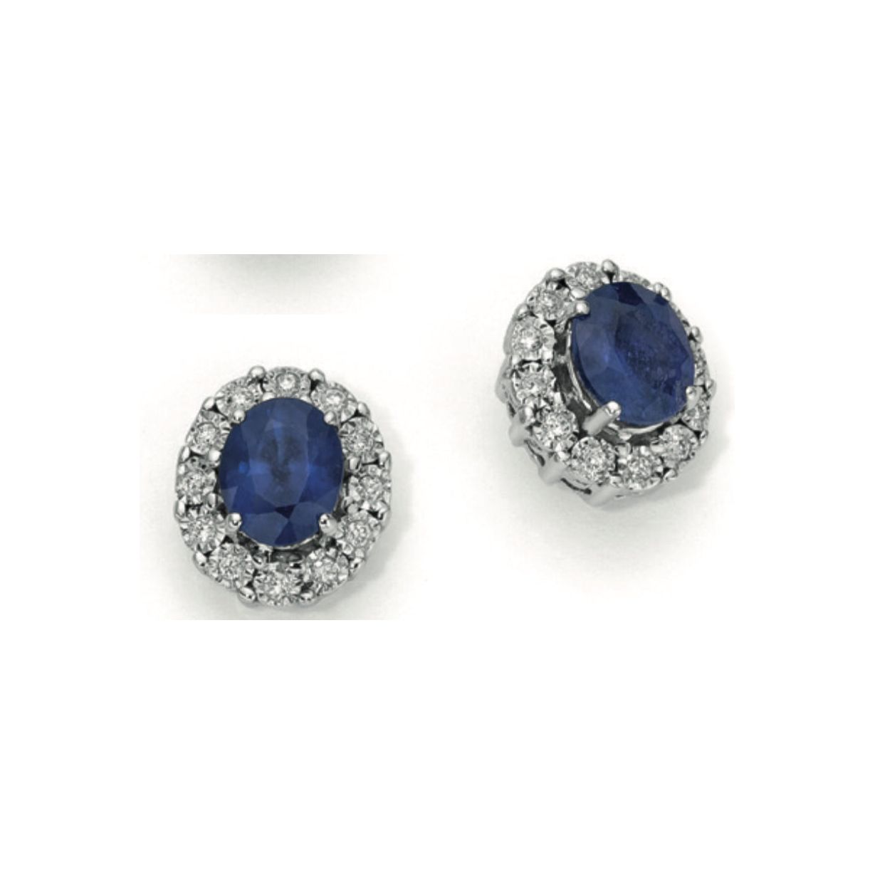 Orecchini in oro bianco 9kt con brillanti e zaffiri OOZ12417.008 OroGioia