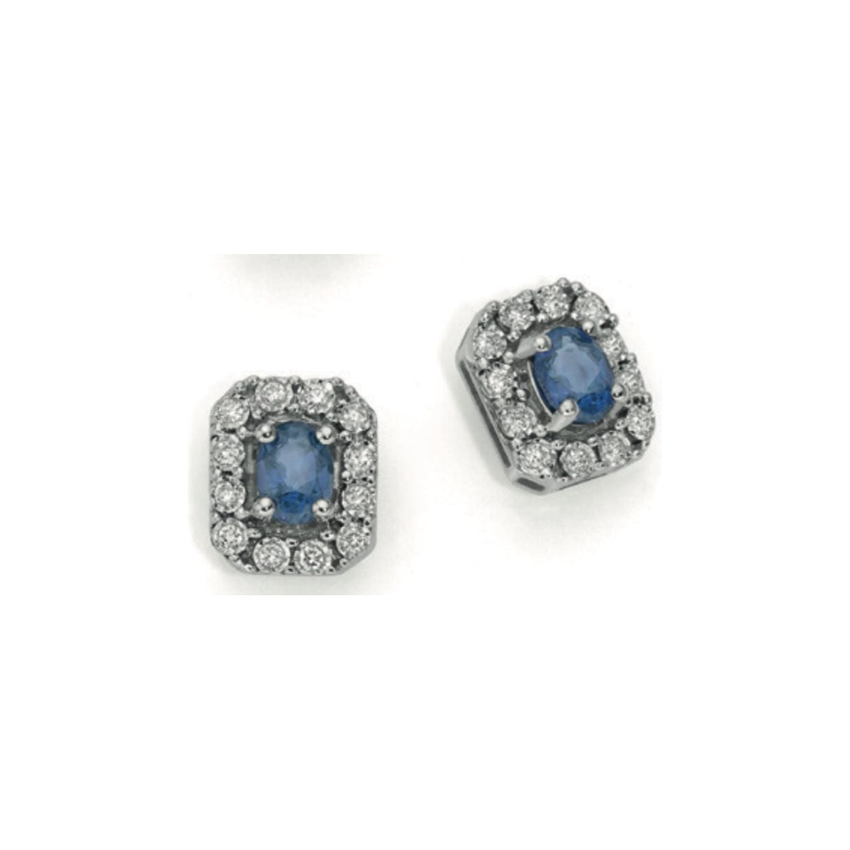 Orecchini in oro bianco 9kt con brillanti e zaffiri OOZ12420.012 OroGioia