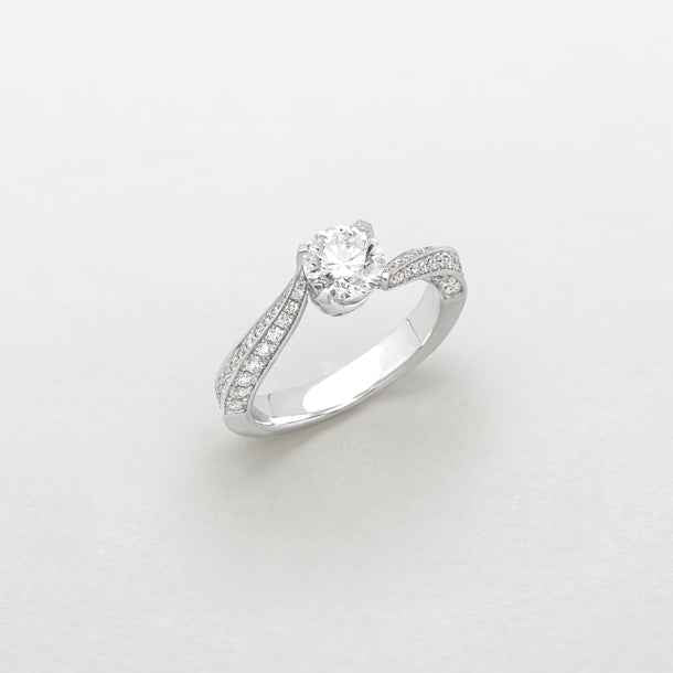 Anello Solitario in oro bianco e diamanti AB16961h