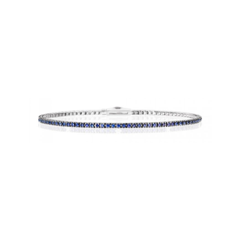 Bracciale Tennis face cube Recarlo con zaffiri T39SE884/NzB-19