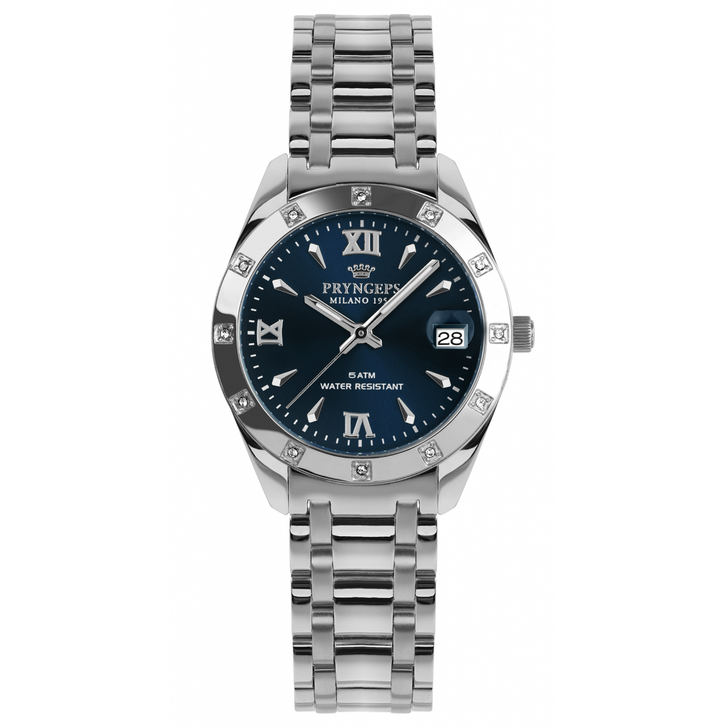 Montre femme PRYNGEPS A1207 Cadran bleu Quartz Acier Luxe