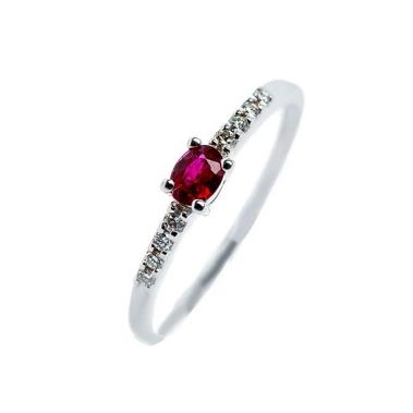 Anillo de oro blanco, diamantes y rubí Giorgio Visconti Ab15723r