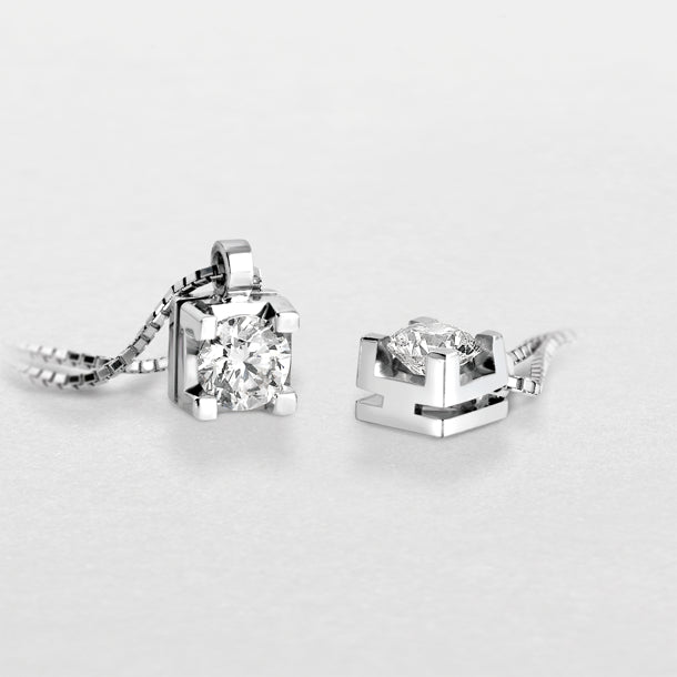 GIROCOLLO PUNTO LUCE IN ORO BIANCO E DIAMANTI GB37500H GIORGIO VISCONTI