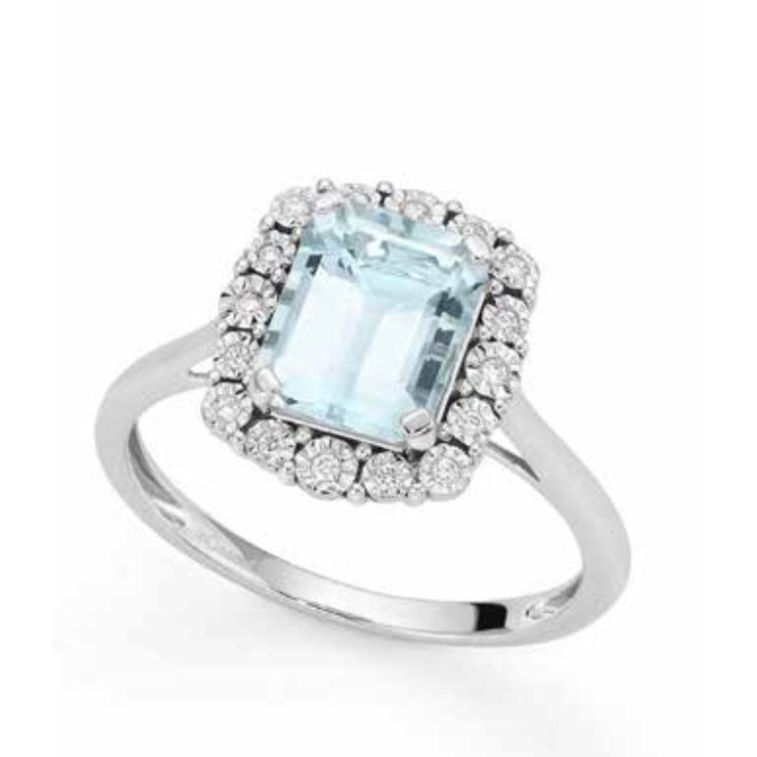Anello DonnaOro in oro con diamanti e acquamarina DAAF9624.S008