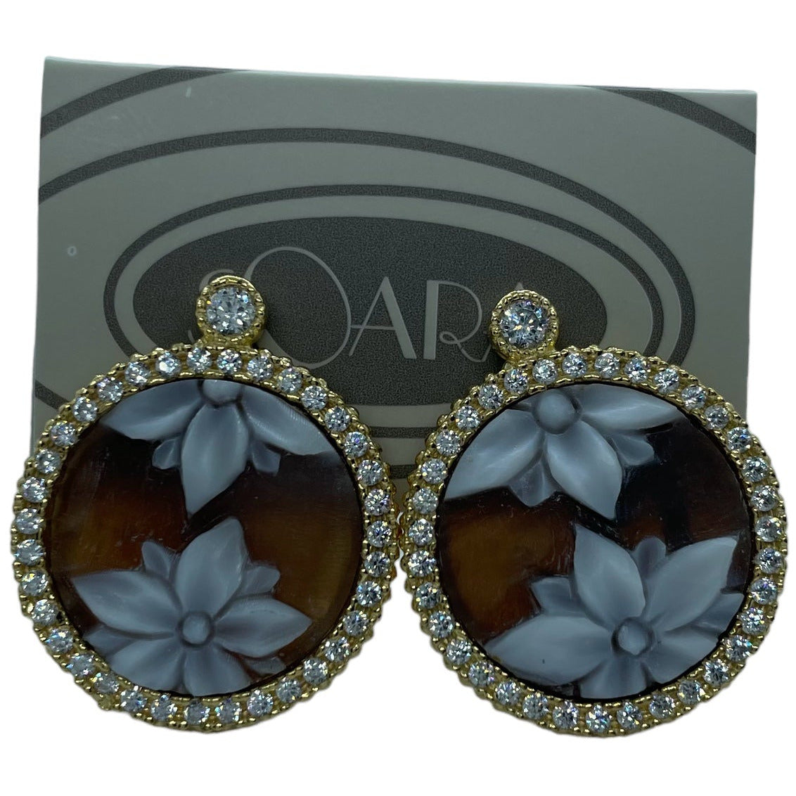 orecchini da donna in argento con cameo e zirconi Soara