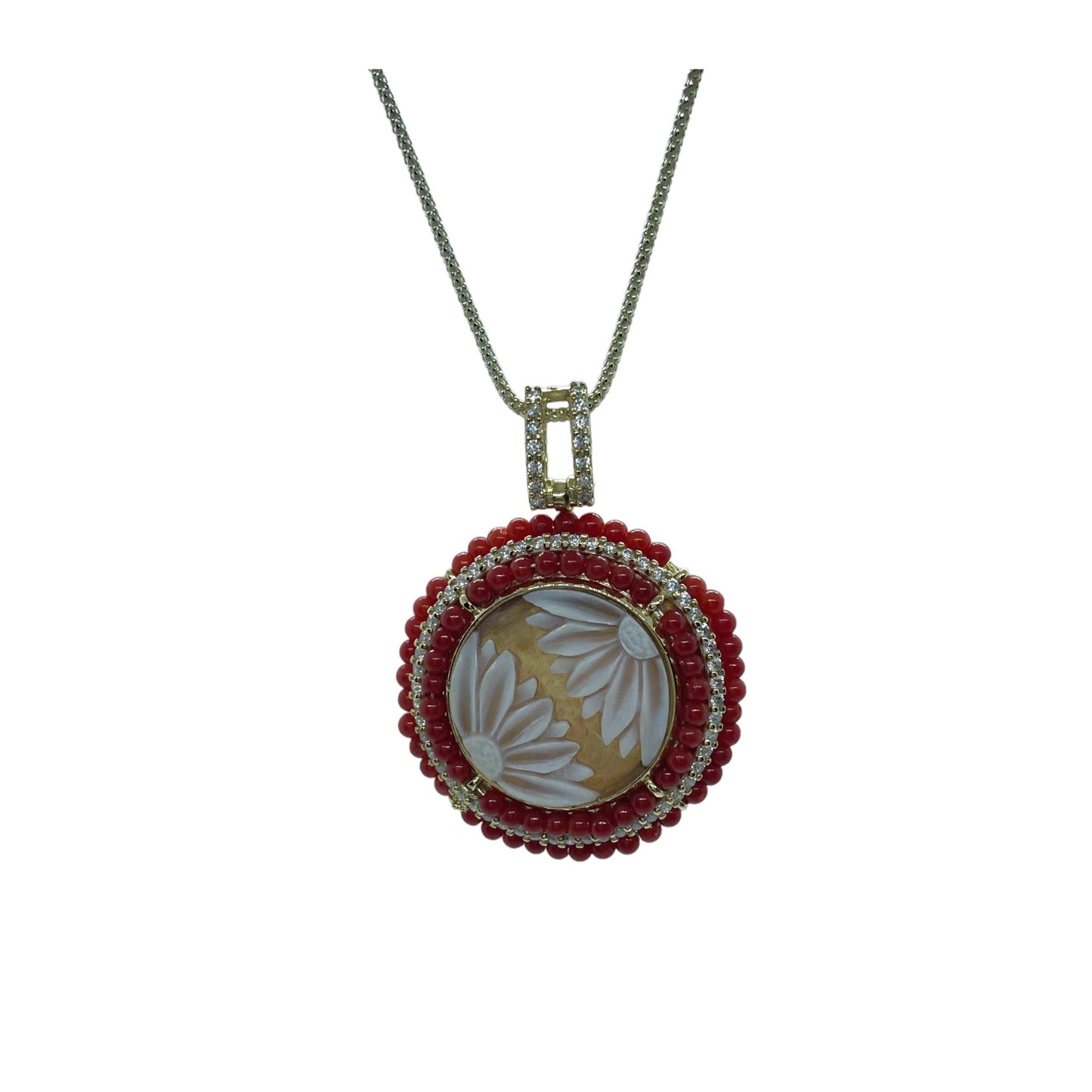 Collana da donna in argento con cammeo Idea Coral - Soara