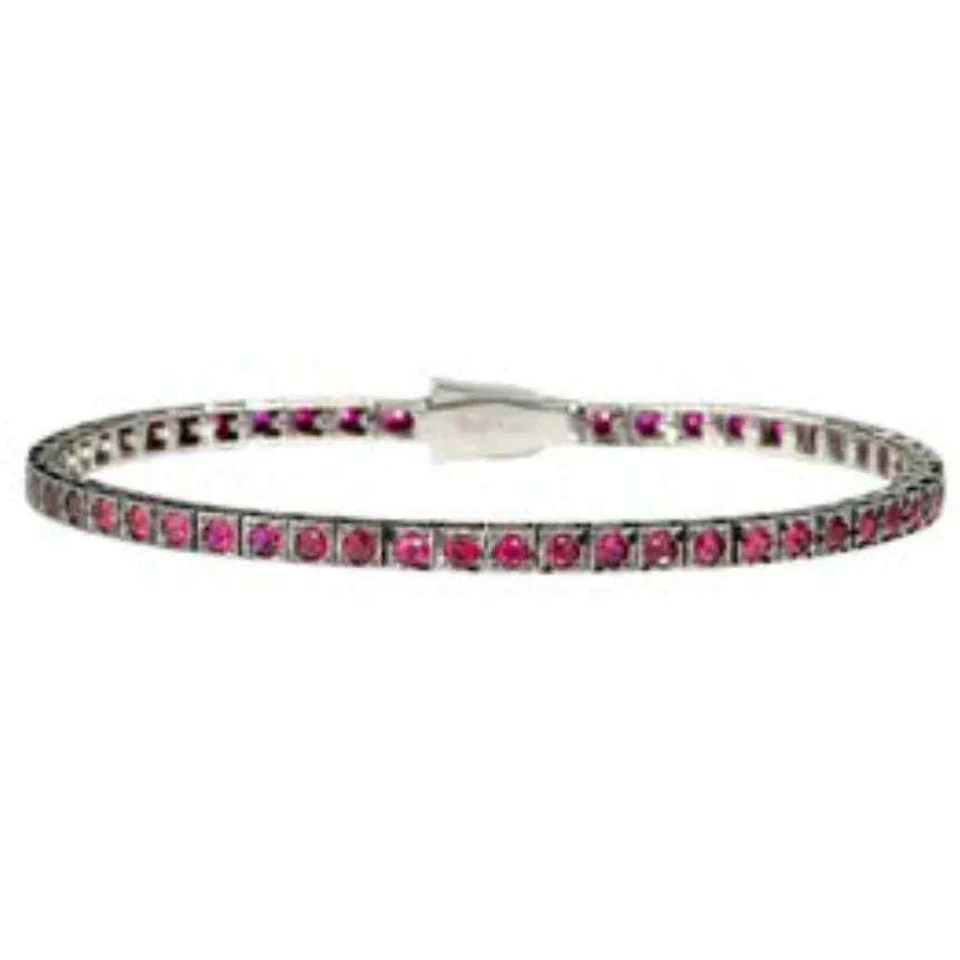 Bracciale Tennis face cube Recarlo con rubini T39SE884/NRB-20