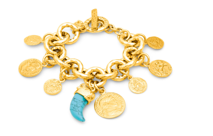 Bracciale Pueblo monete in bronzo dorato N0006 Giovanni Raspini