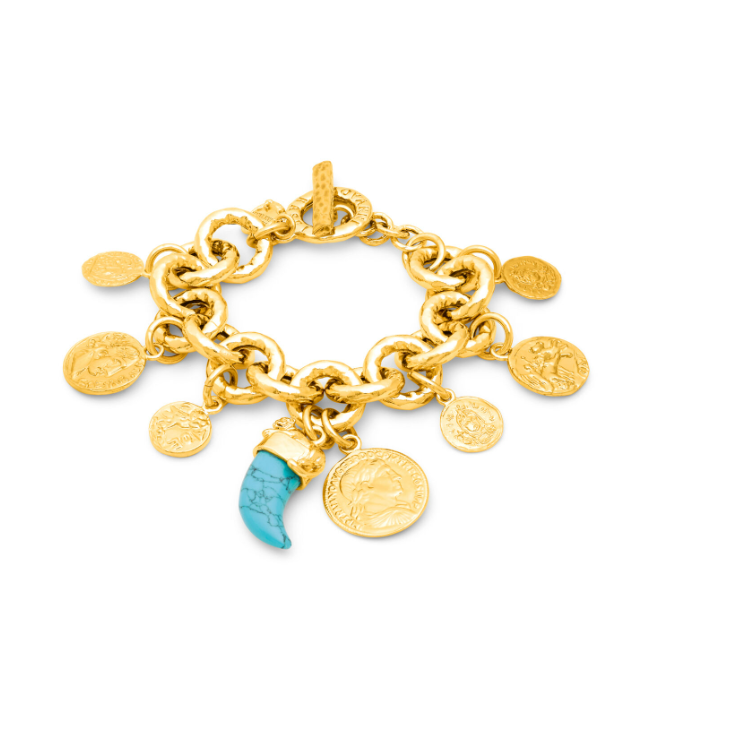 Bracciale Pueblo monete in bronzo dorato N0006 Giovanni Raspini