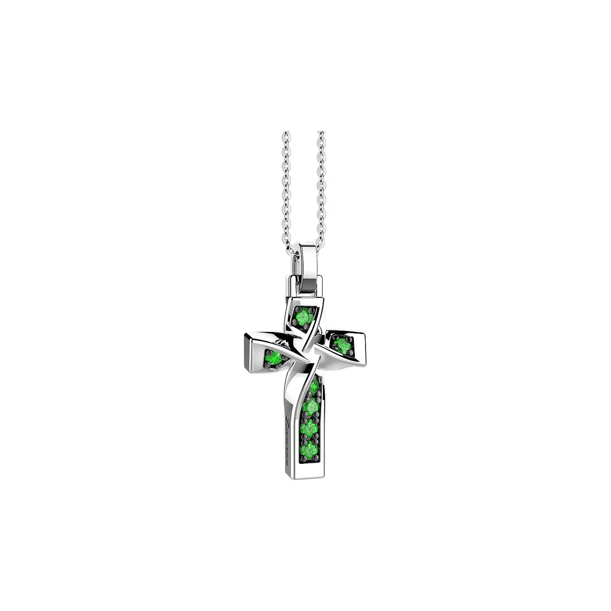 Collana Uomo in argento con croce EXC610-ve