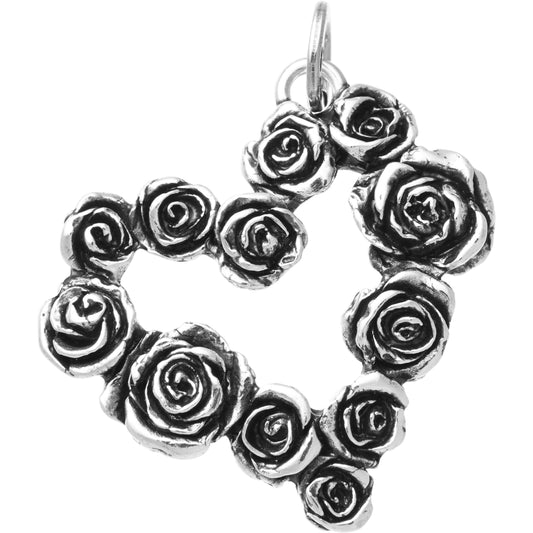 Light Gray Charms Giovanni Raspini |  Cuore Rose Grande 11097