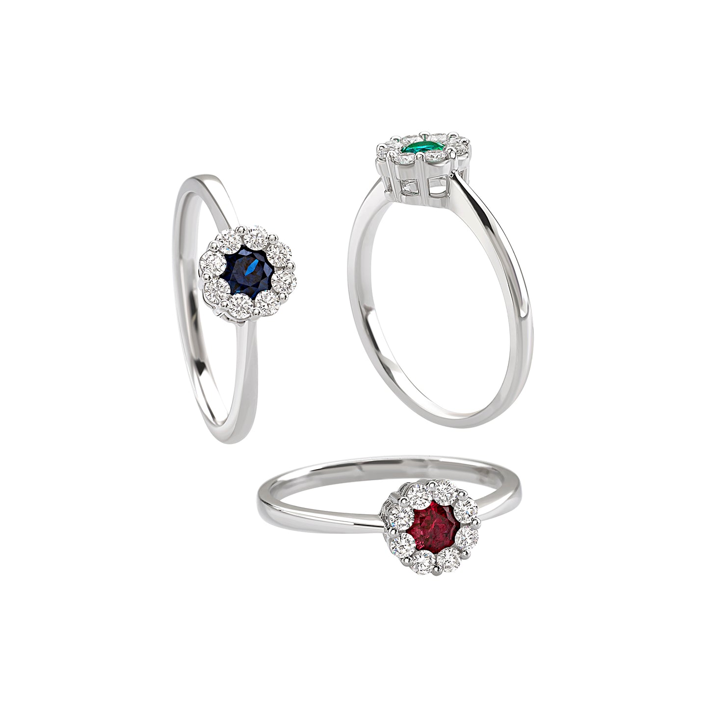 Light Gray ANELLO IN ORO BIANCO, DIAMANTI E PIETRE COLORE ABX15038