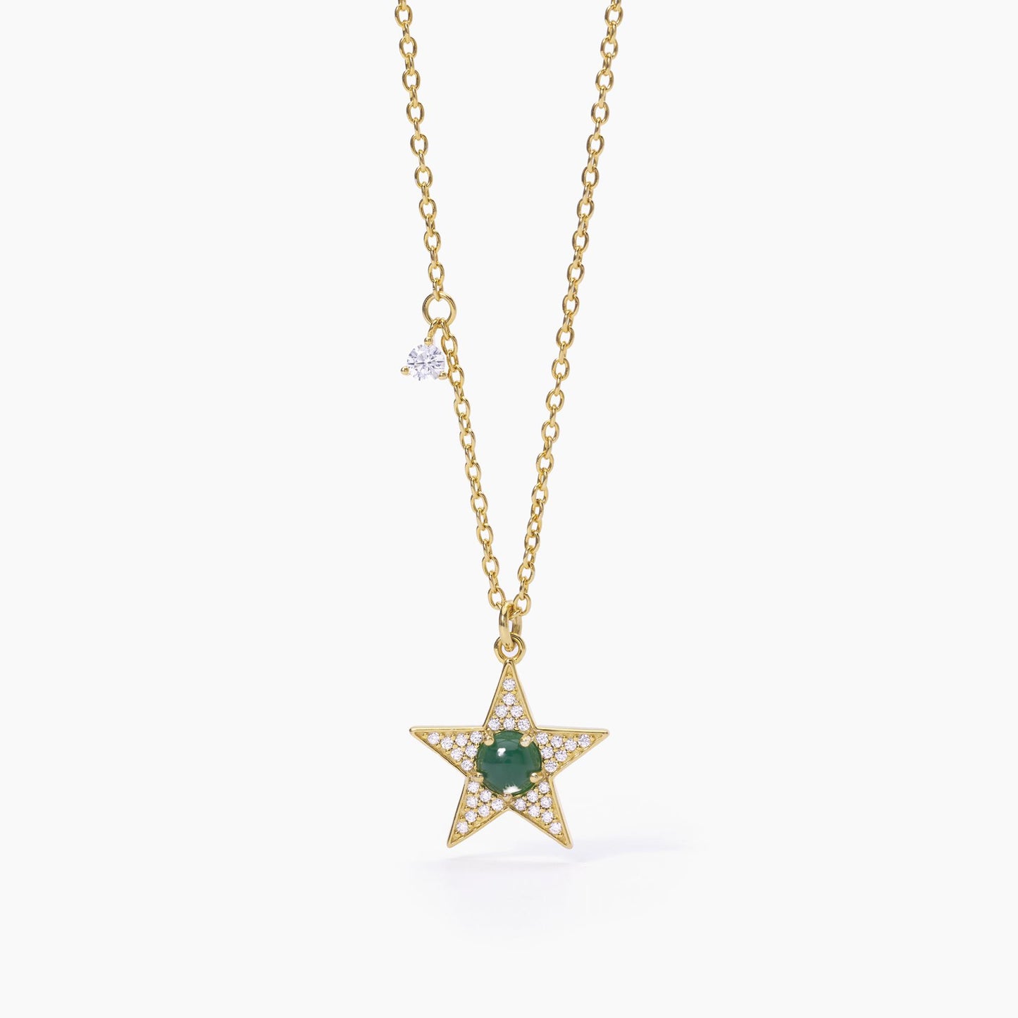 Girocollo dorato con stella e agata verde STARLET MABINA 553514