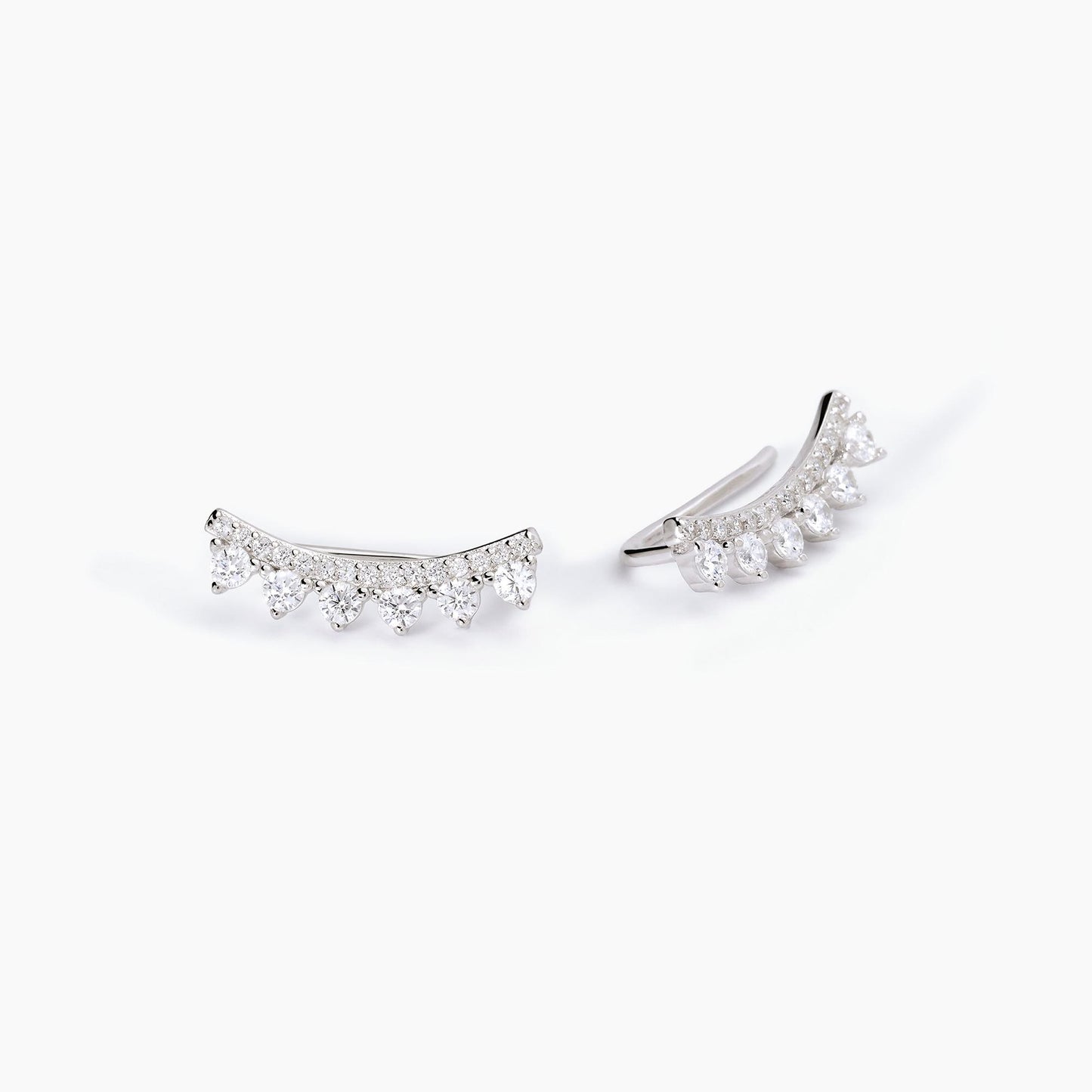 Orecchini rampicanti in argento con zirconi bianchi JENNIFER Mabina 563609