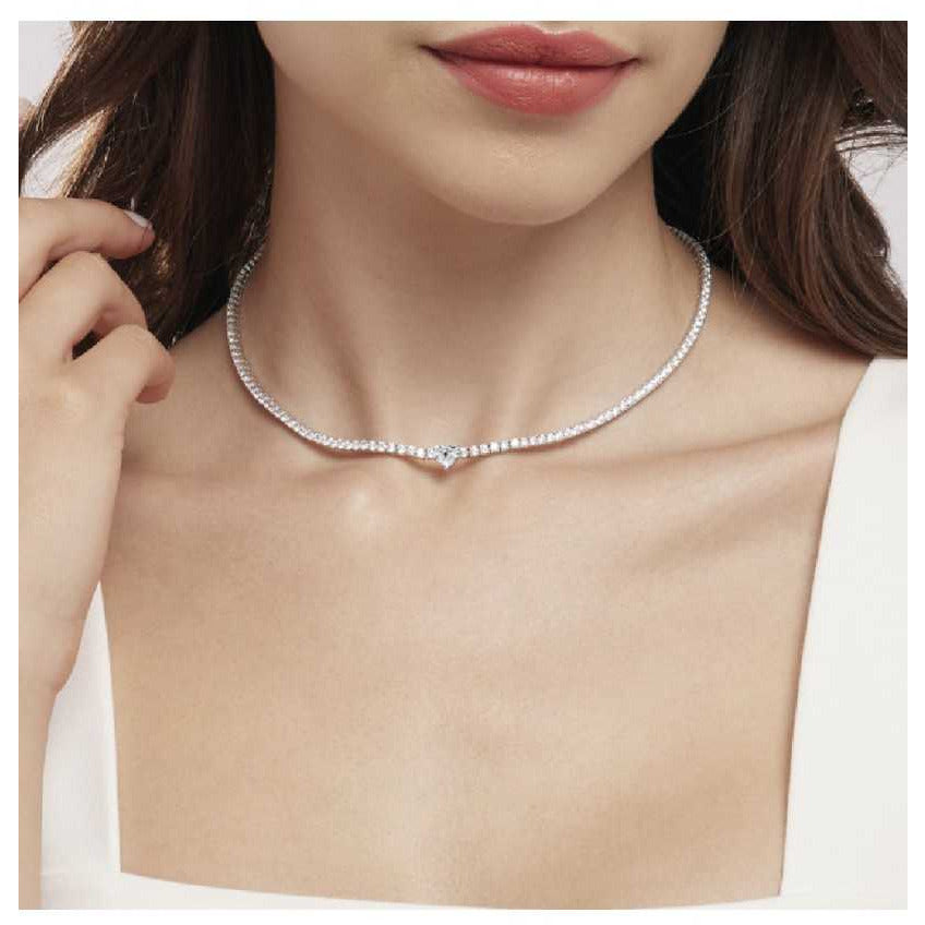COLLANA TENNIS CON CUORE MABINA 553429 - Punto Gioielli