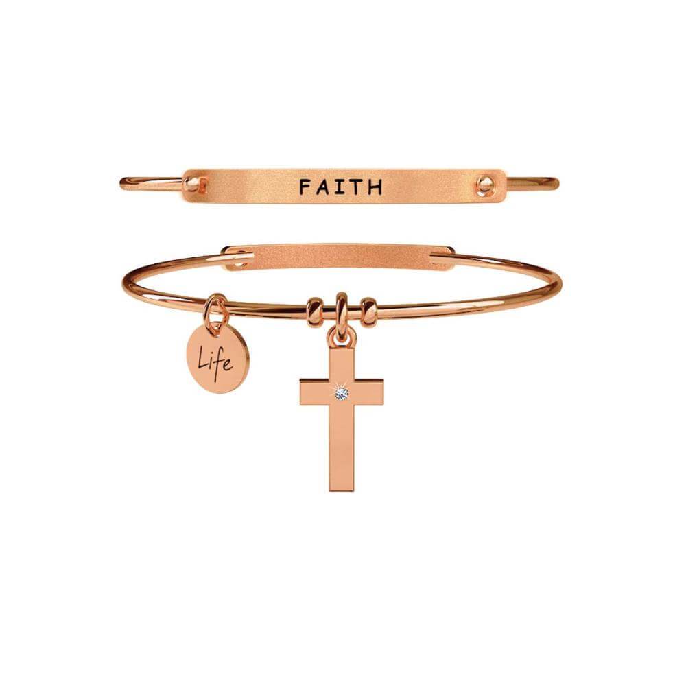 Dark Salmon Bracciale Kidult da donna Croce | Fede