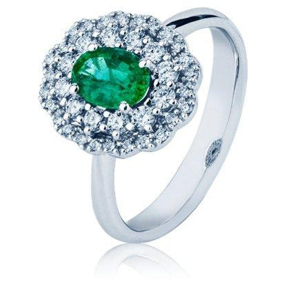 Anello in oro bianco con smeraldo e diamanti Mirco Visconti Z683/B30S