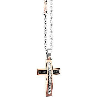 Dark Slate Gray Collana Zancan con croce in oro da uomo EC907RB