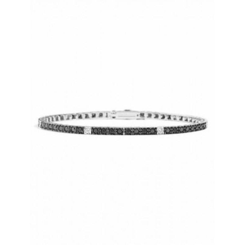 Bracciale Tennis face cube Recarlo con diamanti bianchi e neri T39SE887/KX20