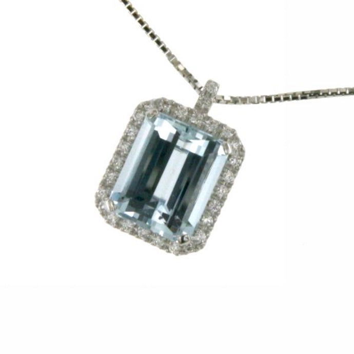 Gray COLLANA CON ACQUAMARINA IN ORO BIANCO CON DIAMANTI MIRCO VISCONTI LF358/20ACE