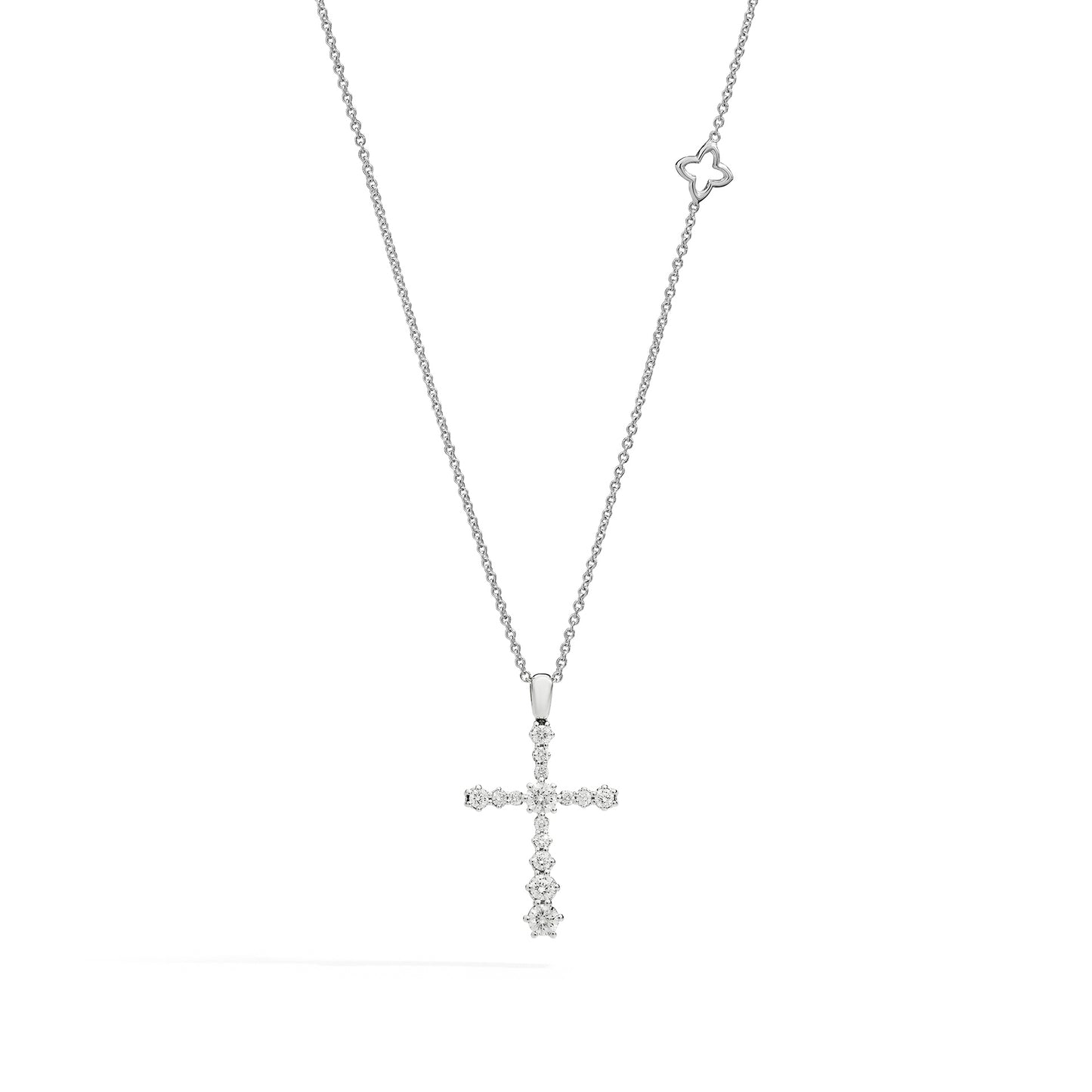 Girocollo croce Recarlo Sofia in oro bianco e diamanti P01CR014/049