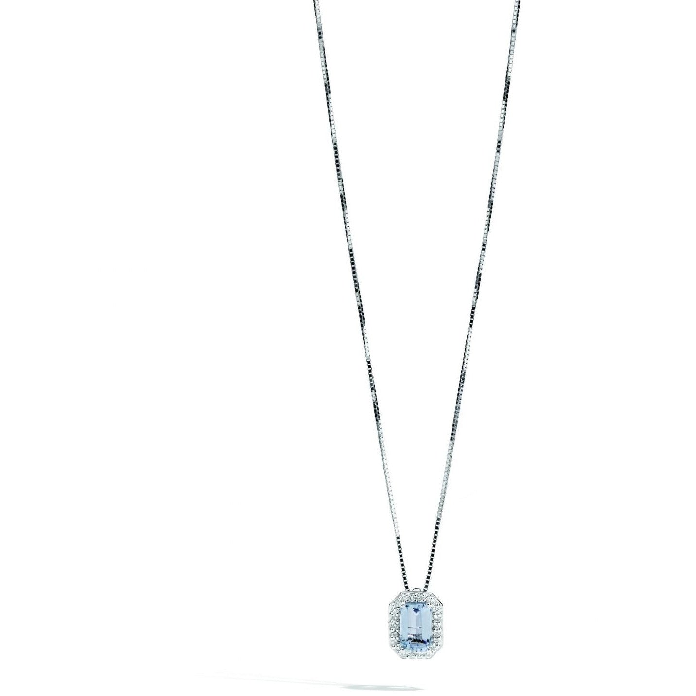 Light Gray GIROCOLLO COLLEZIONE ORCHIDEA RECARLO IN ORO BIANCO DIAMANTI E ACQUAMARINA P33CC170/AQ