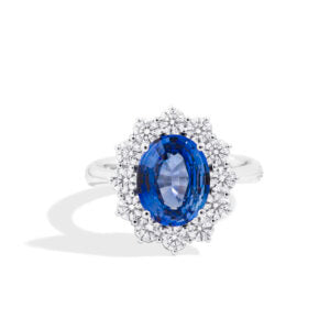 Anello Recarlo in oro bianco diamanti e zaffiro R79CC001/ZB055
