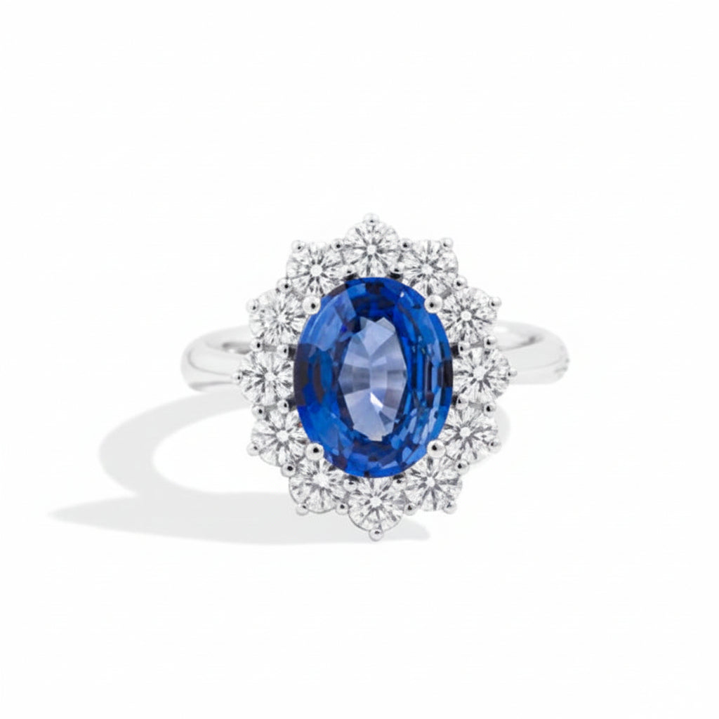 Anello Recarlo in oro bianco diamanti e zaffiro R79CC001/ZB055