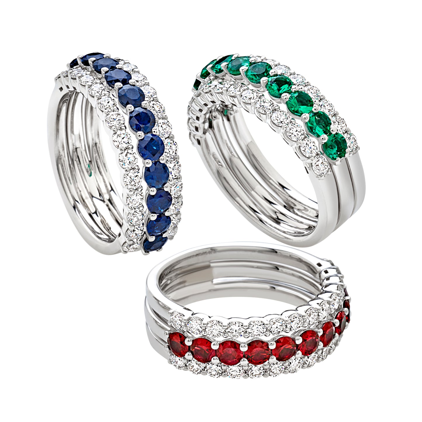 Light Gray ANELLO IN ORO BIANCO, DIAMANTI E PIETRE COLORE AB16618